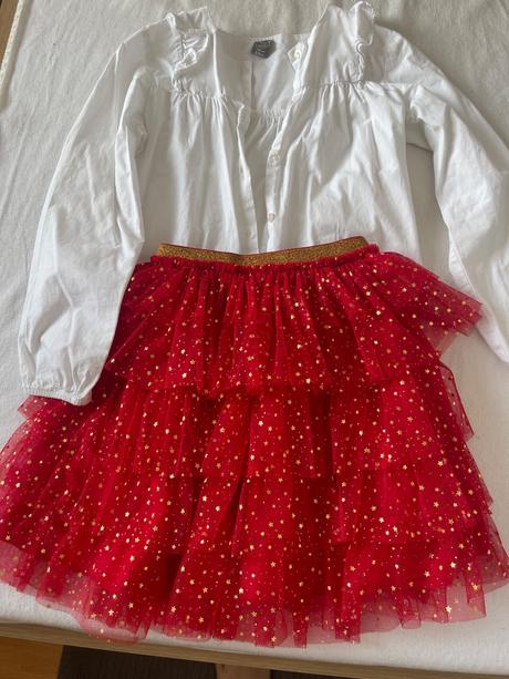 Dievčenská košeľa a sukňa 134, 134
