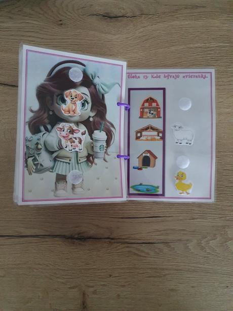 Pracovný zošit na suchý zipa dievčatko od 1 rok., 