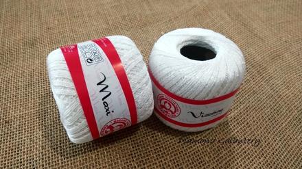 Háčkovacia priadza maxi viscose biela plus farby, 