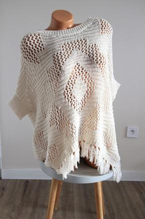 Krémový pletený top, pull&bear, pull&bear,m