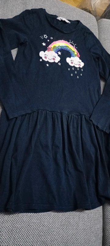 Šaty s aplikáciou 134/140, h&m,134