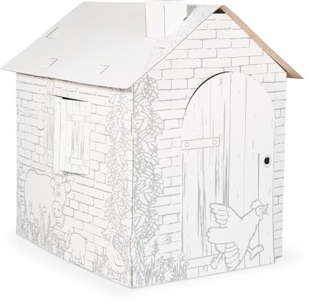 Kartónový domček k vyfarbeniu farma,