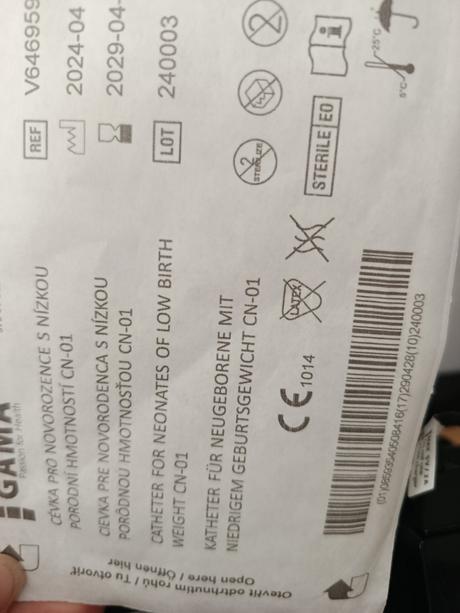 Cievka na dokrmovanie, gama