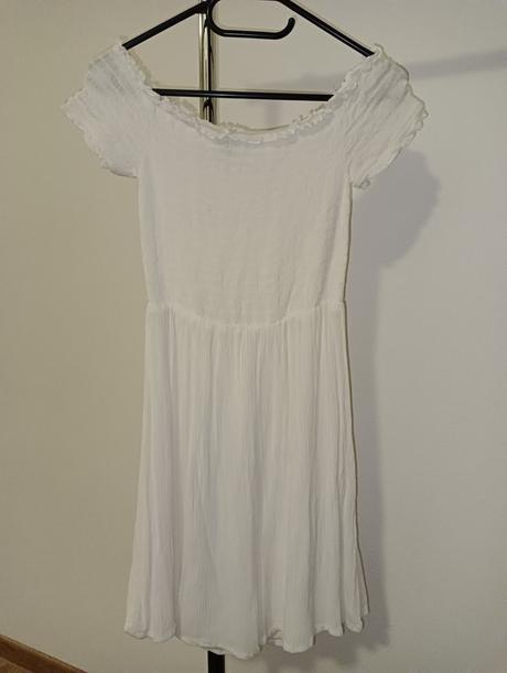 H&m biele žabičkové šaty, h&m,xs