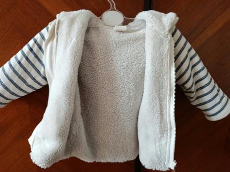 Detská teplá bunda/mikina s uškami, h&m,74