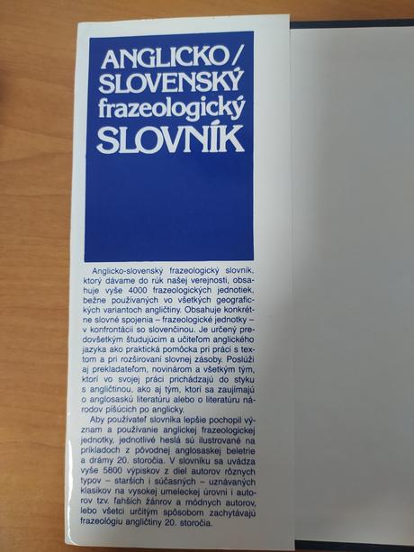 Anglicko/slovenský frazeologický slovník, 