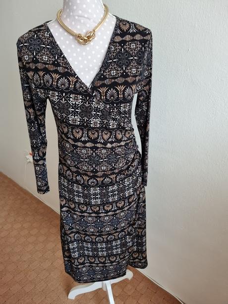 Čierno-hnedo-biele elast.šaty isolde m, m