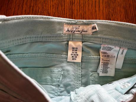 Teplejšie mentolové slim fit nohavice, h&m,128