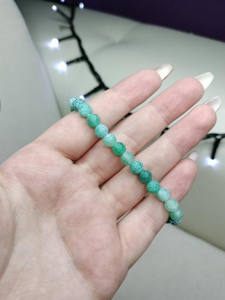 Handmade náramok z achát zelený matný, 