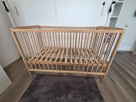 Detská drevená postieľka, šírka (cm): 60,dĺžka (cm): 120