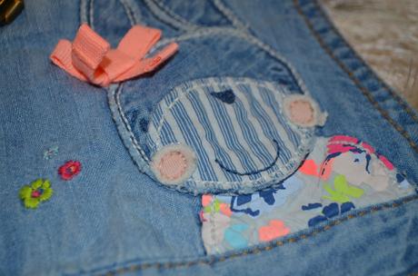 Riflová sukňa na traky s bodynkom, next,80