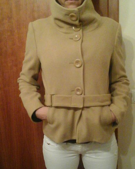 Vlneny kabatik s opaskom, zara,m