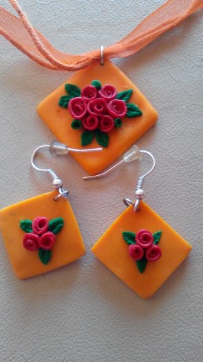 Set nausnice z nahrdelnikom handmade,