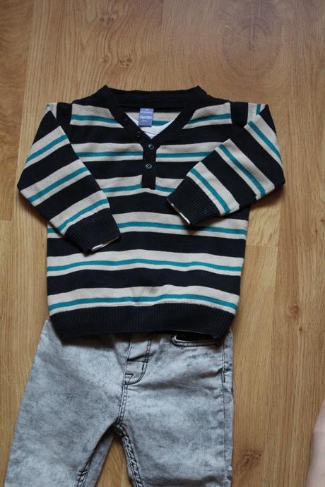 Pásikavý modro-zelený svetrík, dopodopo,74