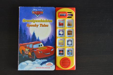 Detská hracia kniha cars v anj. a nem. jazyku, 