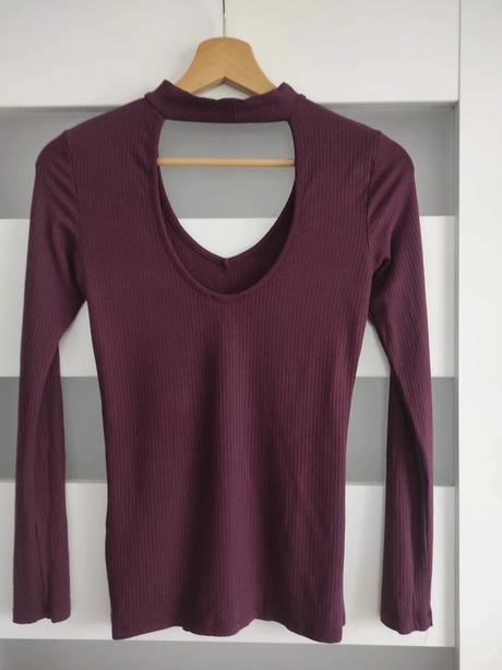 Fialove tričko s chokerom, new yorker,xs