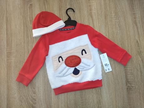 Vianočná mikina plus čiapka, 104