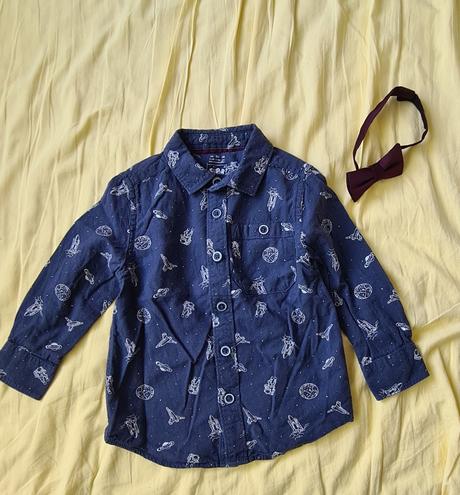 Košeľa s motylikom 12-18 mes, f&f,86