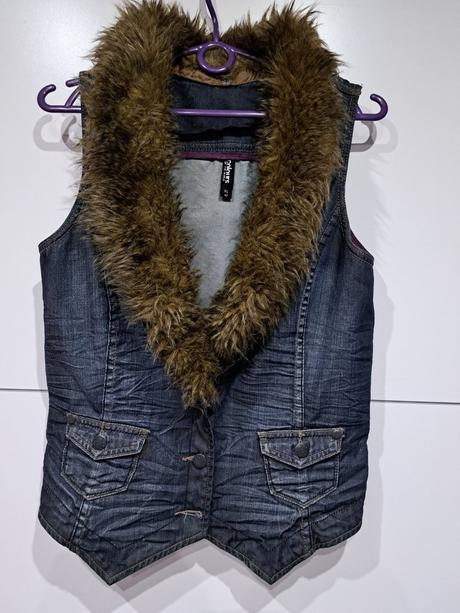 Dámska riflova vesta, m