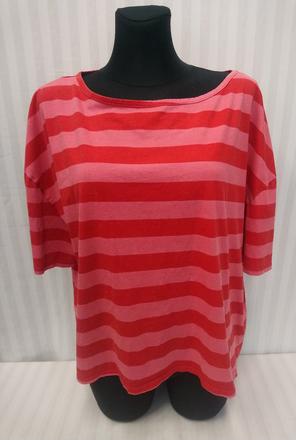 Dámsky pásikavý červeno ružový top, janina, xxxl, xxxl