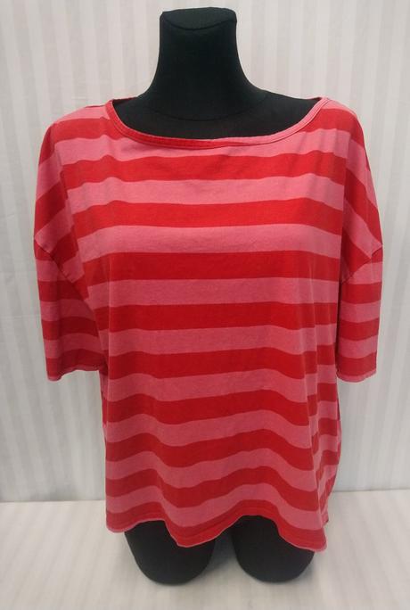 Dámsky pásikavý červeno ružový top, janina, xxxl, xxxl