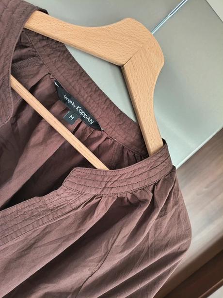 Kappahl bavlnené hnedé voľné šaty s opaskom m-l-xl, kappahl,l