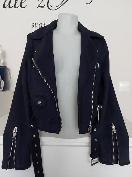 Zara trendy dámska "semišová" crop bundička, zara,m