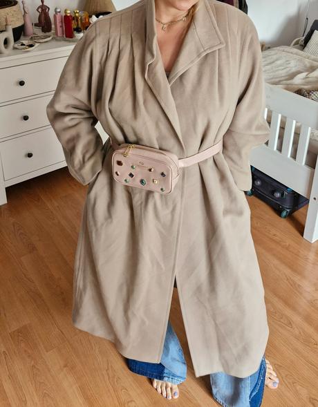 Vintage vlnený kabát, xl