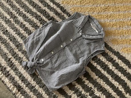 Károvaná košielka s uzlom, h&m,140
