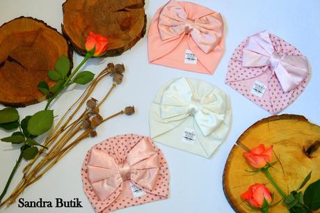 Luxus bavlnené modely čiapočiek s mašľou 42-46 cm, <50 - 128