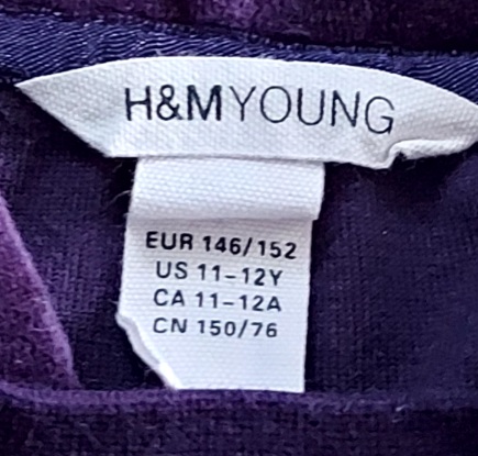 Tmavofialové zamatové šaty, h&m,146