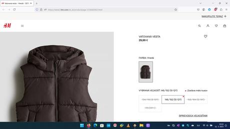 Chlapčenská vesta hm (10-12y) hnedá, h&m,146 / 152