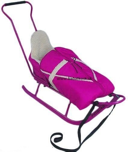 Detské sánky + fusak+rukoväť šedé,