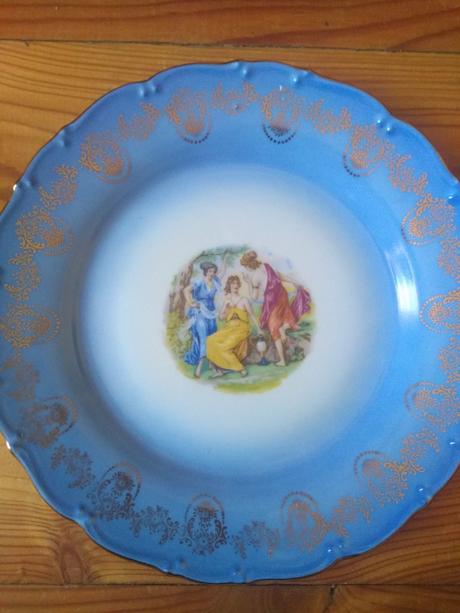 Retro porcelanové taniere  tri gracie 5ks, 