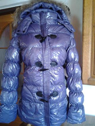 Fialova vetrovka s pravou kozusinou, xl