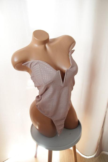 Ružový body top l, l