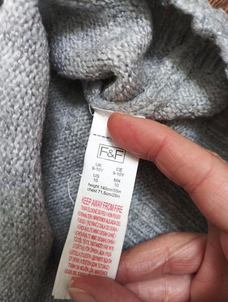 F&f šedý pulóver s kamienkami v. 140, f&f,140