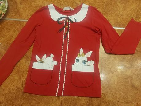 Tričko vianočné so zajačikom, 134