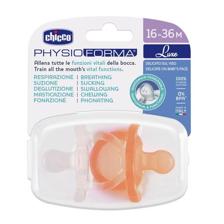 Chicco cumlík physio soft celokaučukový pomarančov, chicco