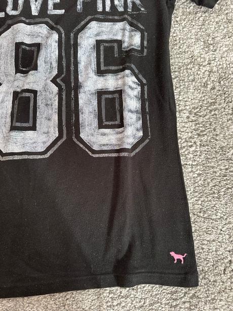 Pink čierne tricko xs, victoria's secret,xs