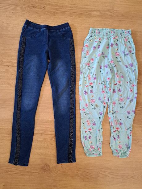 2x nohavice v.134, h&m,134