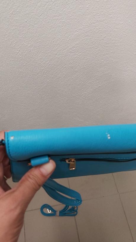 Kabelka listová tyrkysová 20x10cm,