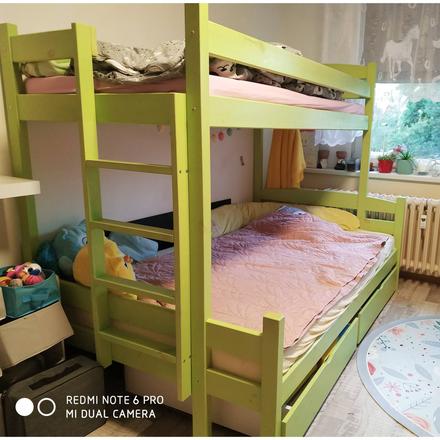 Poschodová posteľ s rozšíreným spodkom a matracmi, šírka (cm): 120,dĺžka (cm): 200