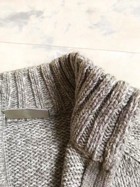 Melírovaný teplý sveter na zips l/xl, bhs,44