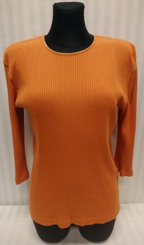 Dámsky oranžový zvislo vrúbkovaný top, l, l