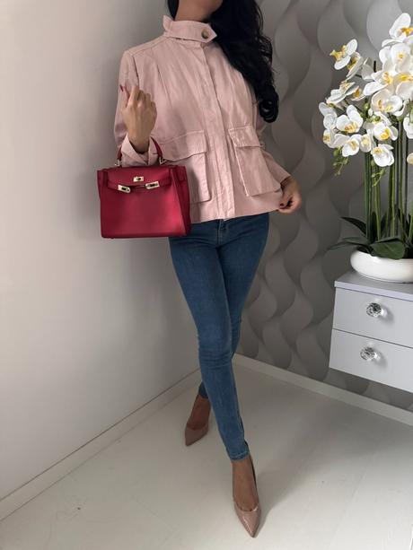 Zara - ružová krátky baloňák, zara,xs