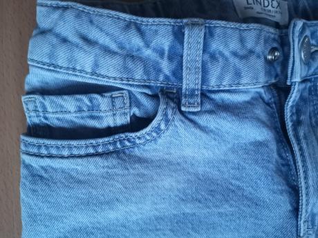 Denimové džínsy s klasickým pásom a rovným strihom, lindex,128