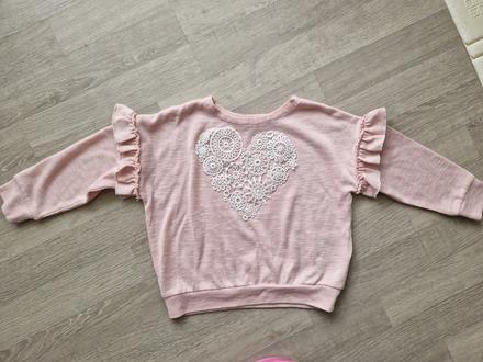 Svetrík s volanmi a čipkou, h&m,98