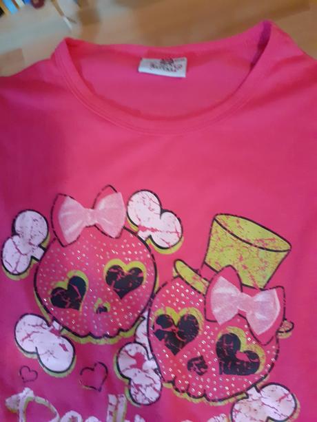 Ruzove dievcenske tricko s obrazkom, 158