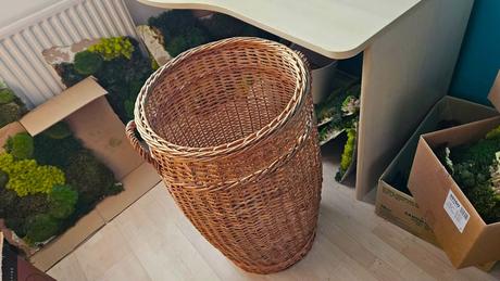 Veľký prútený kôš, 74 cm, hnedý, 